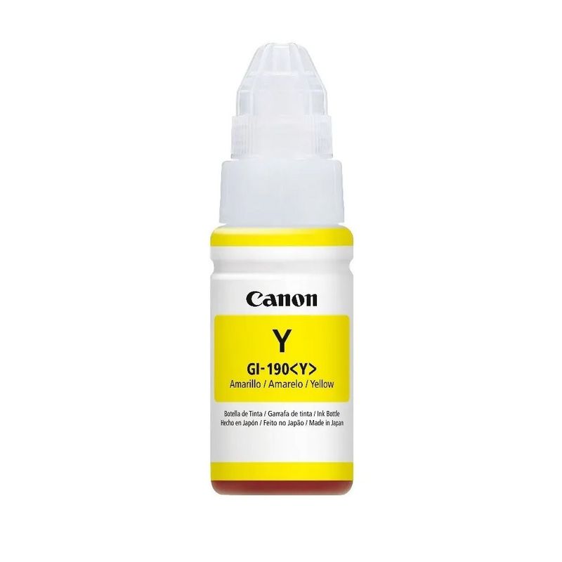 CANON - Botella de Tinta CANON 190 Amarilla ORIGINAL GI190Y
