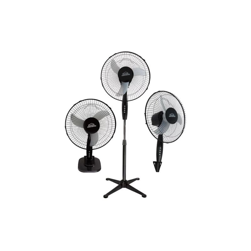 HOME ELEMENTS - Ventilador Home Elements 3 EN 1 Pedestal 16"  Negro