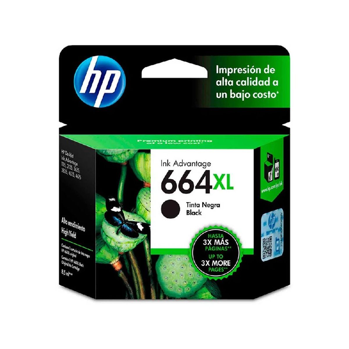 HP - Cartucho de tinta HP 664XL negra Original F6V31AL