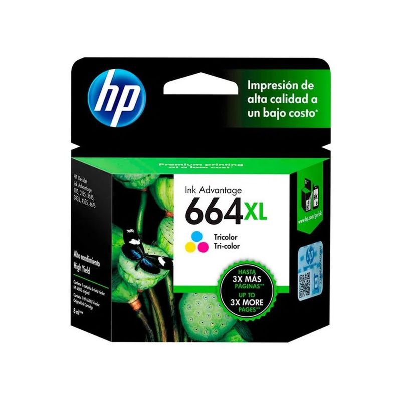 HP - Cartucho de tinta HP 664XL Tricolor Original F6V30AL