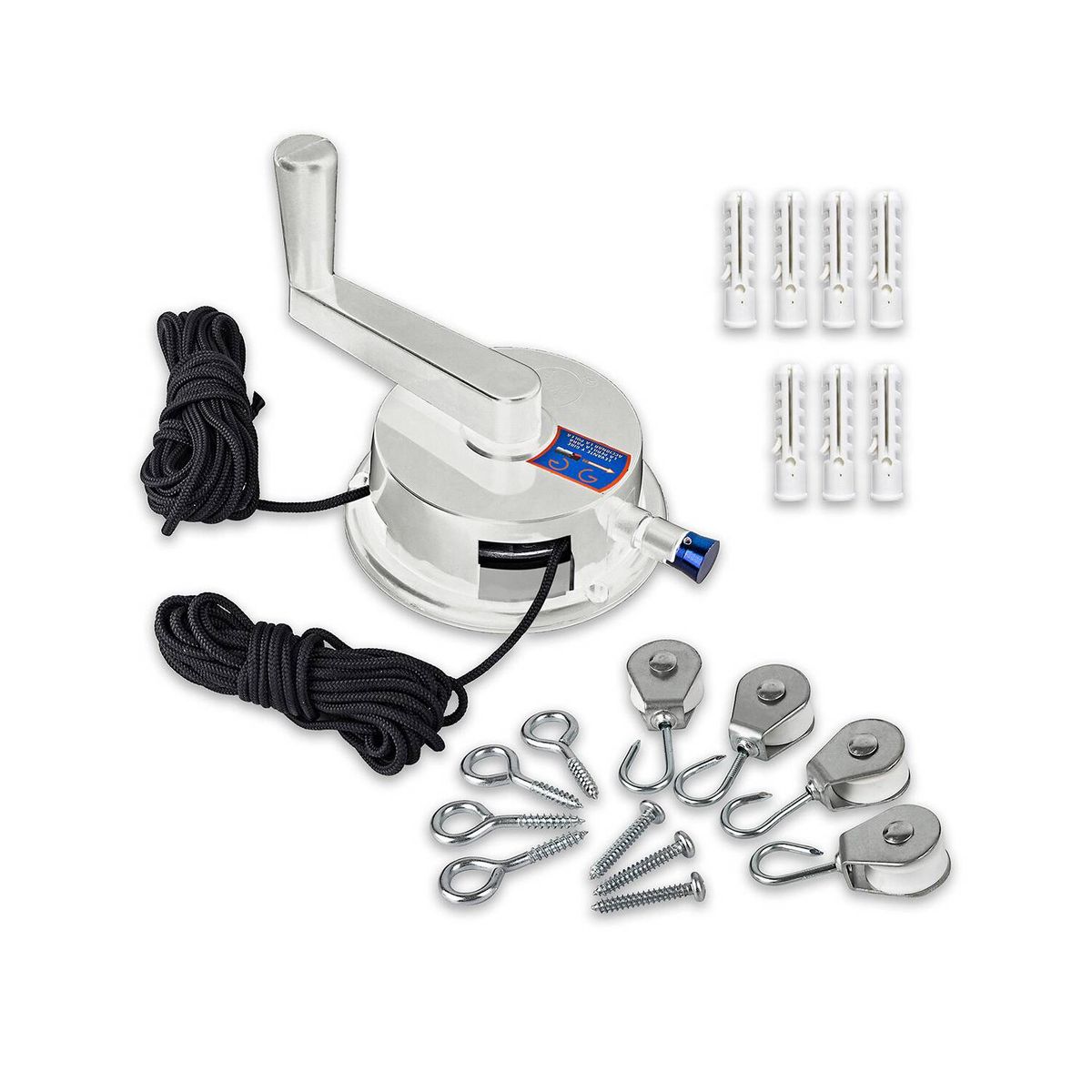 ENERGY PLUS - Kit de polea blanco en aluminio para domos terraza