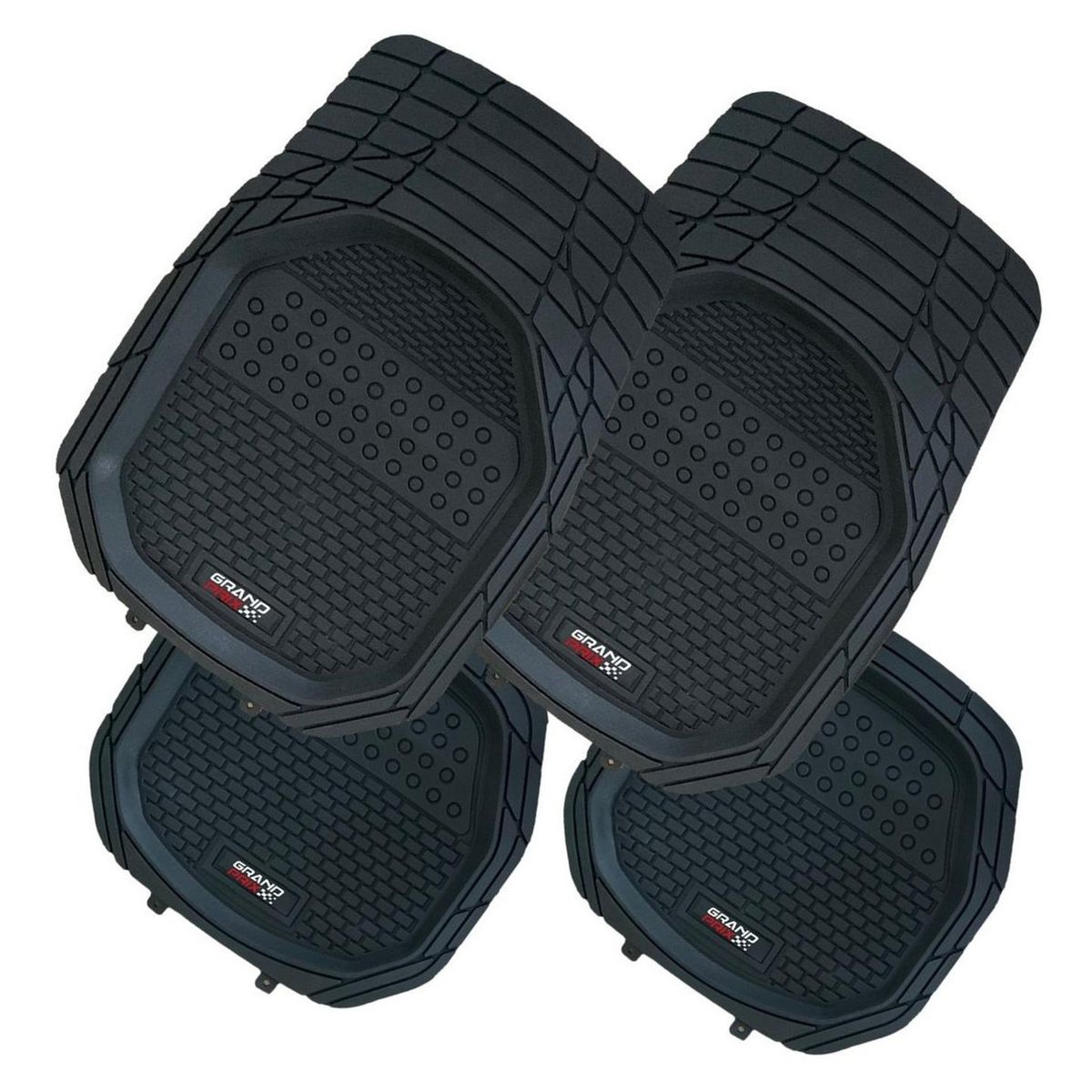 GRAND PRIX - Tapete Carro Grand Prix Universal Ajustable Caucho Set De 4-