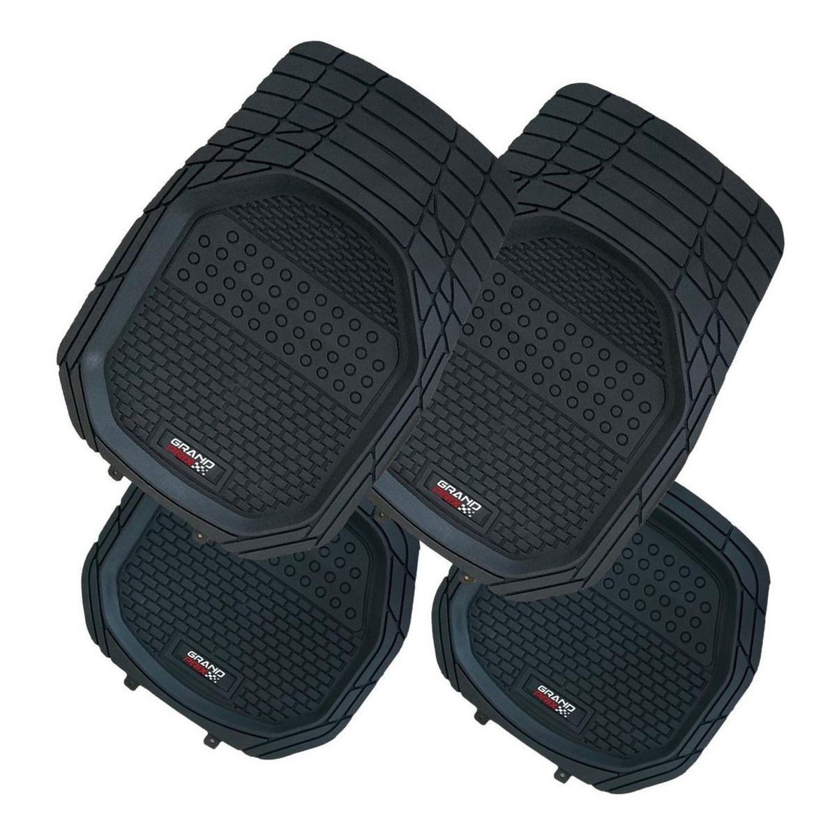 GRAND PRIX - Tapete Carro Grand Prix Universal Ajustable Caucho Set De 4-