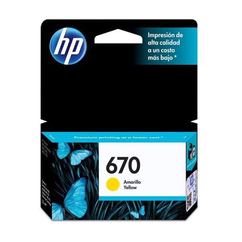 HP - Cartucho de tinta HP 670 Amarillo Original (CZ116AL)