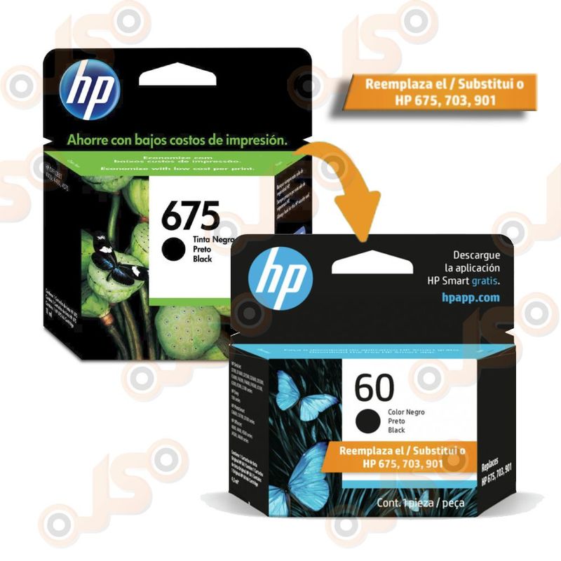 HP - Cartucho de tinta HP 675 negra Original (CN690AL)