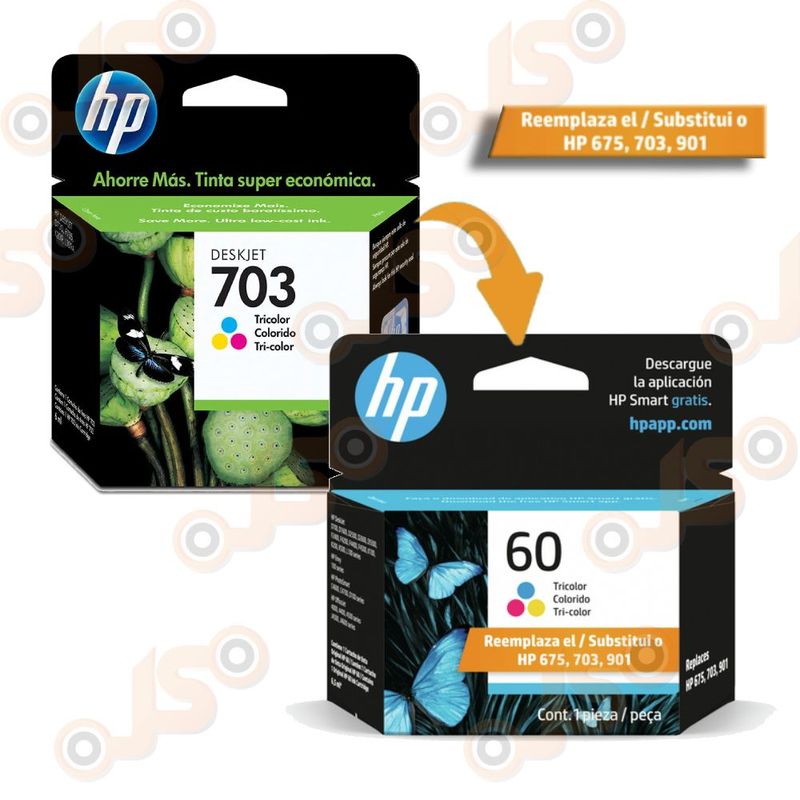 HP - Cartucho de tinta HP 703 Tricolor Original (CD888AL)