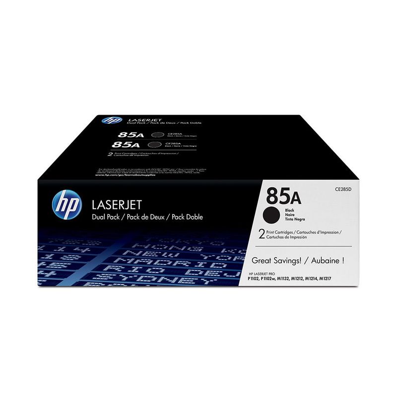 HP - Pack de 2 cartuchos de Tóner HP 85A Negro Laserjet Original (CE285AD)