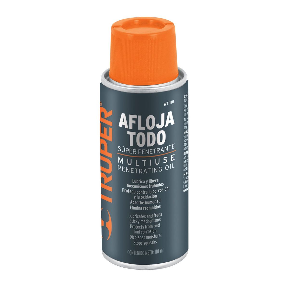 TRUPER - Aceite Aflojatodo De 110 Ml, Protege, Limpia Y Lubrica Truper