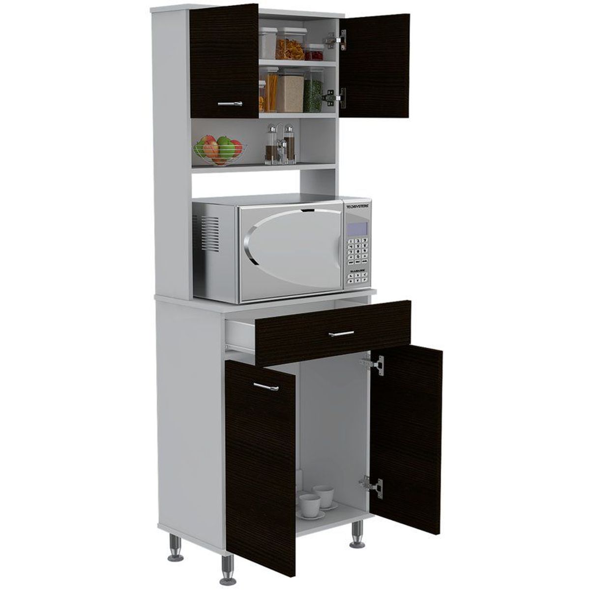 RTA MUEBLES - Alacena huzy blanco y wengue