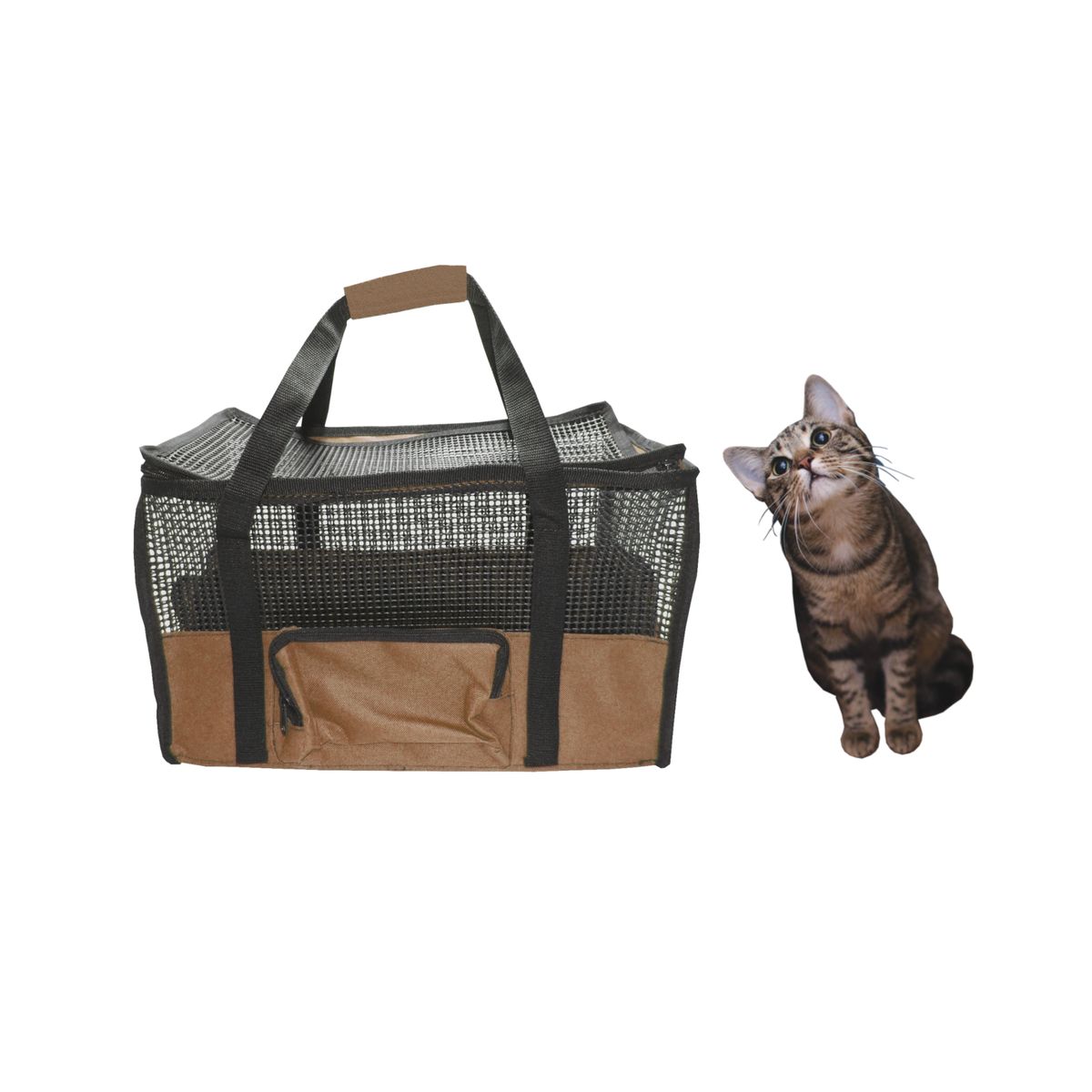 HALLY PET - Maletín cargador grande 54 cm x 30 cm x 24 cm marrón