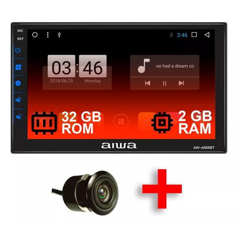 AIWA - Radio Carro Android WiFi GPS Bluetooth Pantalla 7 HD Aiwa AW-A505BT