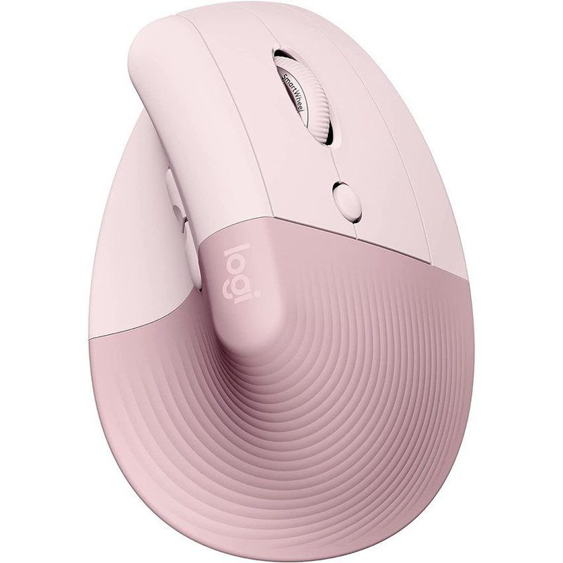 LOGITECH - Mouse vertical inalámbrico logitech serie ergo lift rosado 910-006472