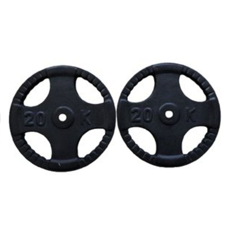 GENERICO - Discos Pesas Para Barra  Volante Par 20 Kg  Total 40 Kg