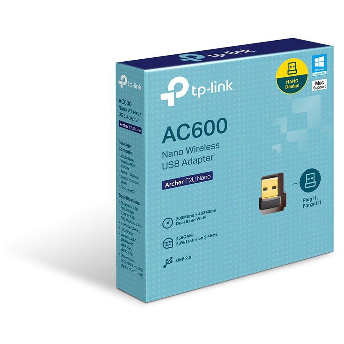 TP LINK - Tp-link adaptador usb wifi banda dual ac600 ARCHER T2U NANO