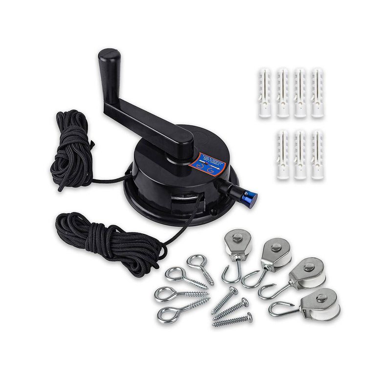 ENERGY PLUS - Kit de polea negro en aluminio para domos terraza