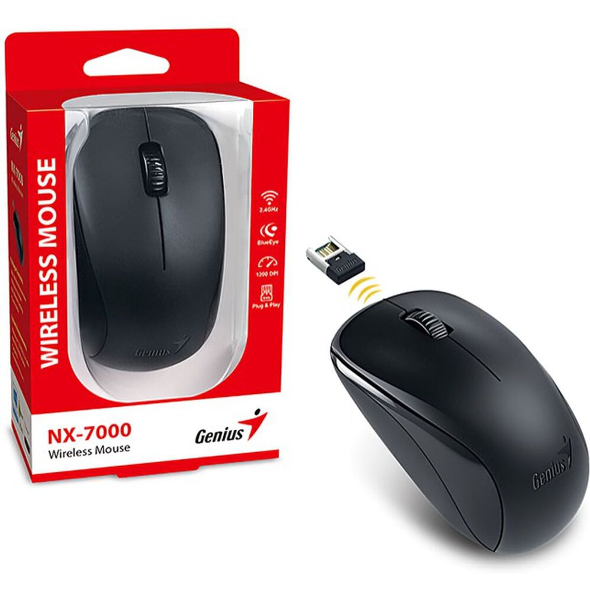 GENIUS - Mouse genius nx-7000 inalambrico negro