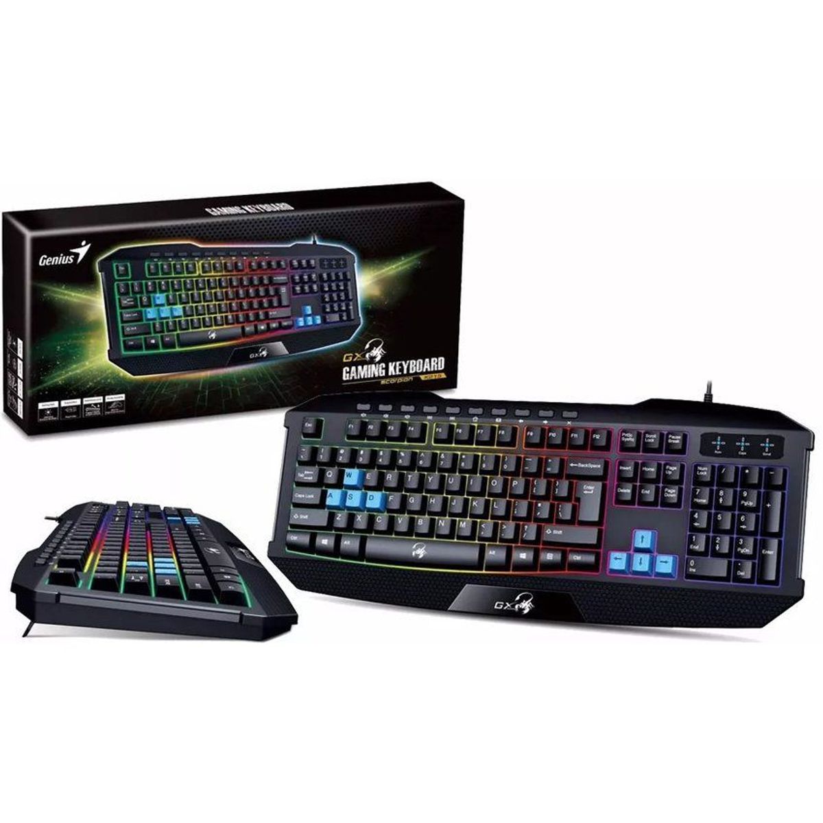 GENIUS - Teclado gamer genius retroiluminado scorpion k215 con ñ