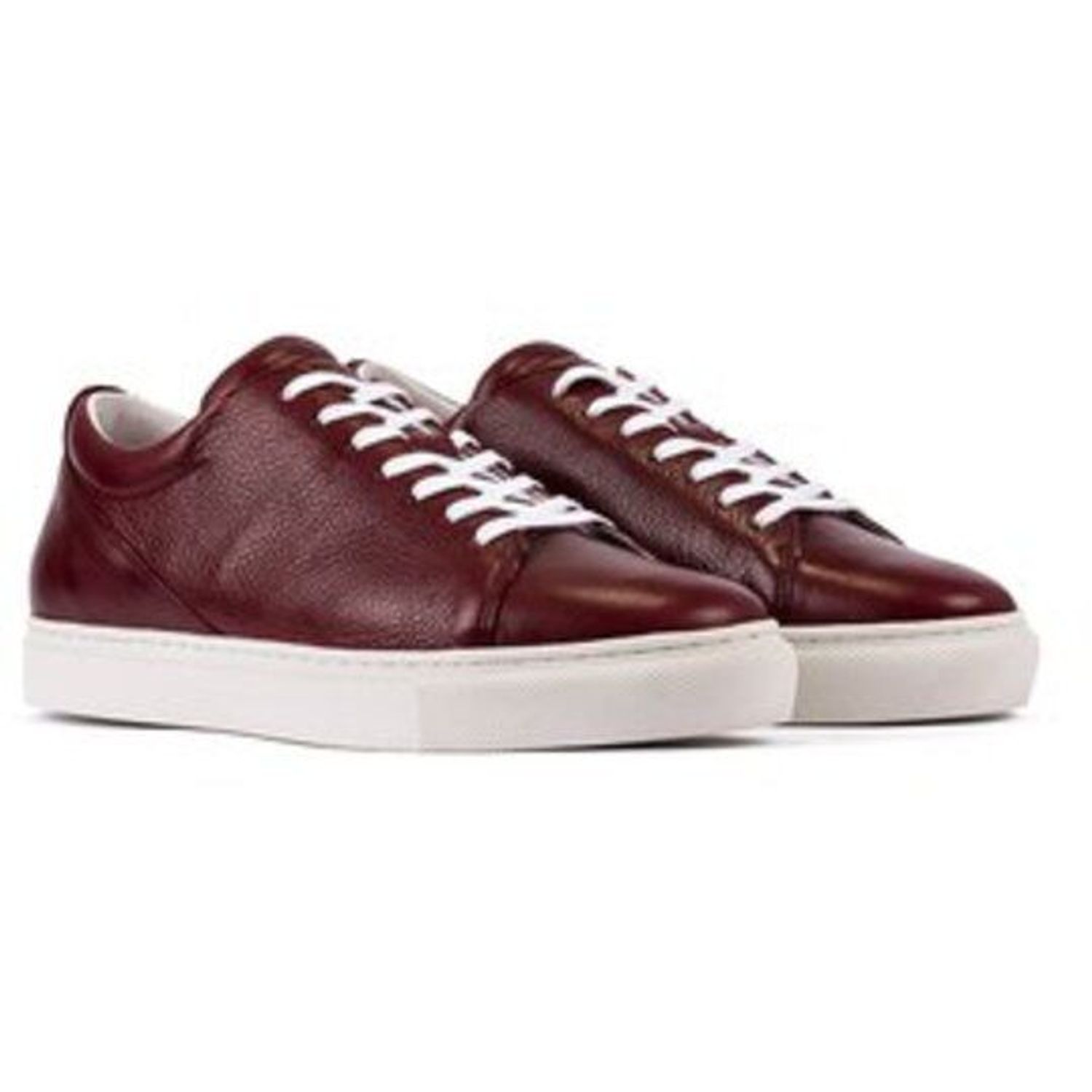 Tenis Casuales En Cuero Para Hombre DE-6903A-3025OV Vinotinto