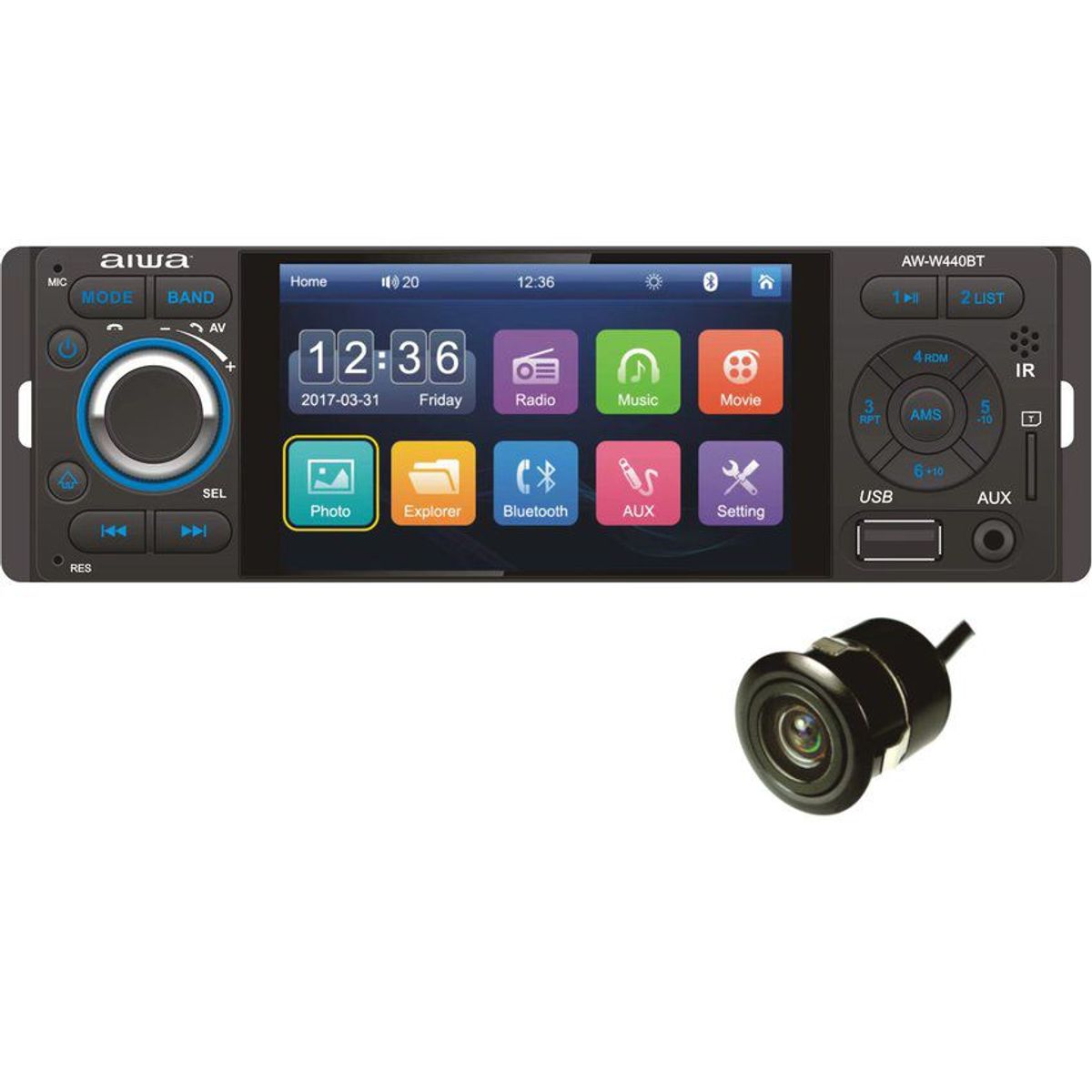 AIWA - Radio Carro Pantalla 4 Bluetooth Mirrorlink Android Aiwa AW-W440BT