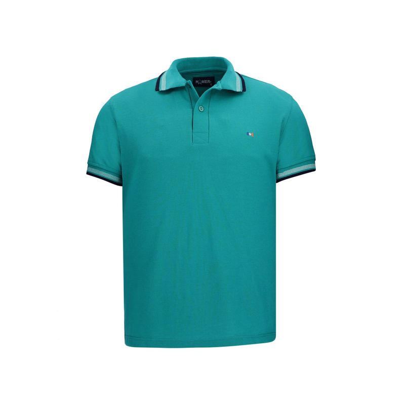HAMER - Polo Hamer para hombre bordada verde jade