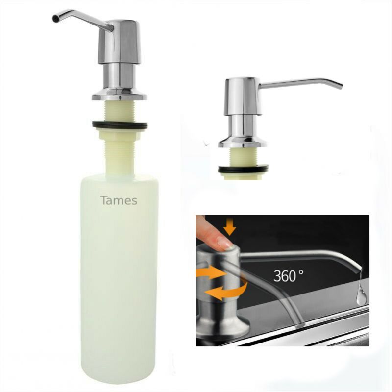 GENERICO - Dispensador Jabón 500ml Pico Acero Brillo Cuerpo Abs Cocina