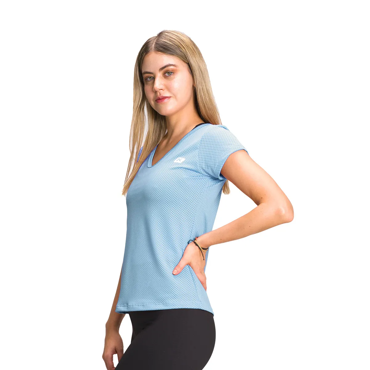 KRUNNER - Camiseta Malla Deportiva para mujer Azul 4 KRUNNER_..