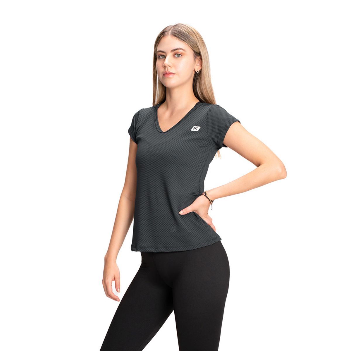 KRUNNER - Camiseta Malla Deportiva para mujer Negro 4 KRUNNER_..