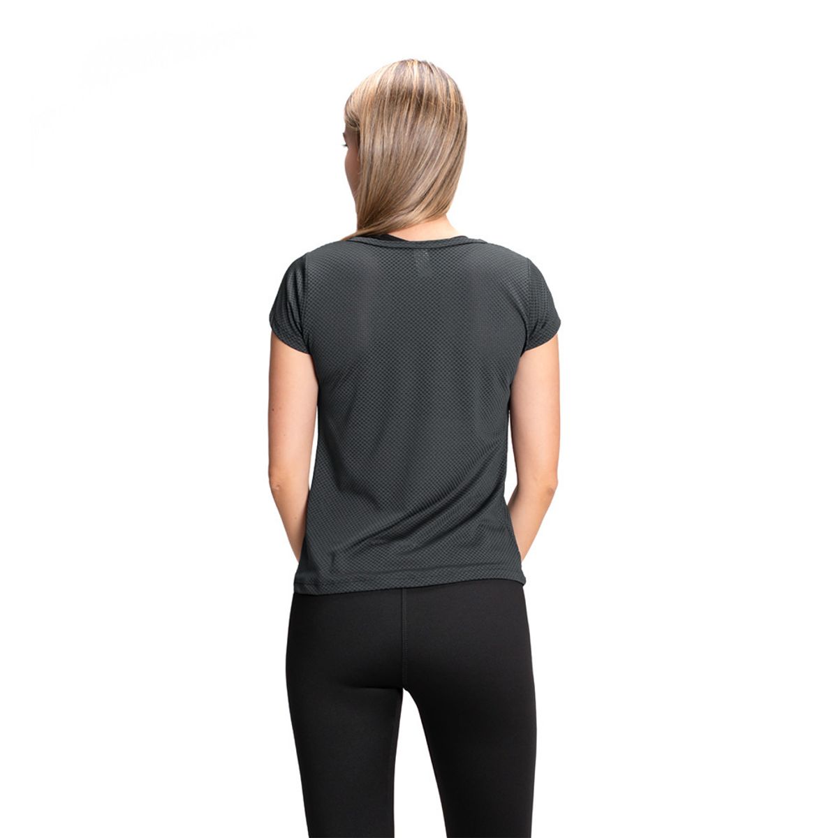 KRUNNER - Camiseta Malla Deportiva para mujer Negro 4 KRUNNER_..