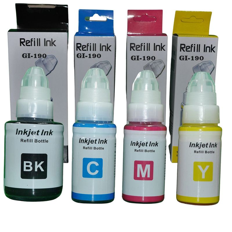 GENERICO - Kit 4 Tintas Gi-190 Para Canon G2100, G3100, G4100, G2110