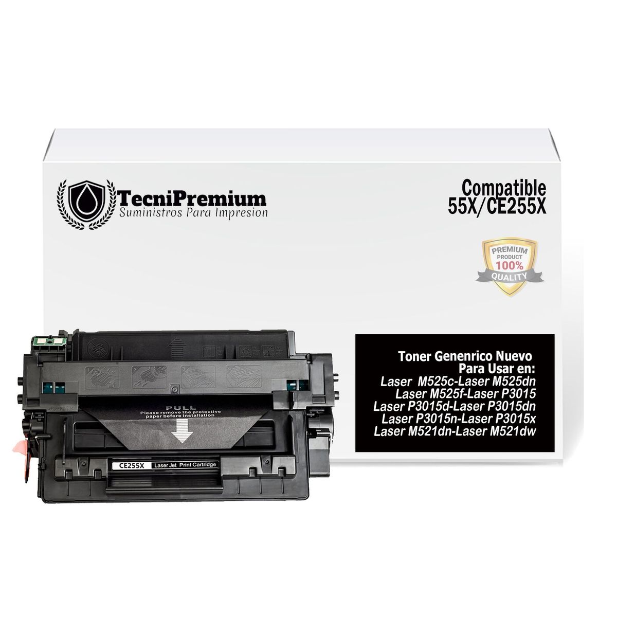 GENERICO - Toner Compatible CE255X Negro Impre LaserJet M521 M525 P3015 P3016