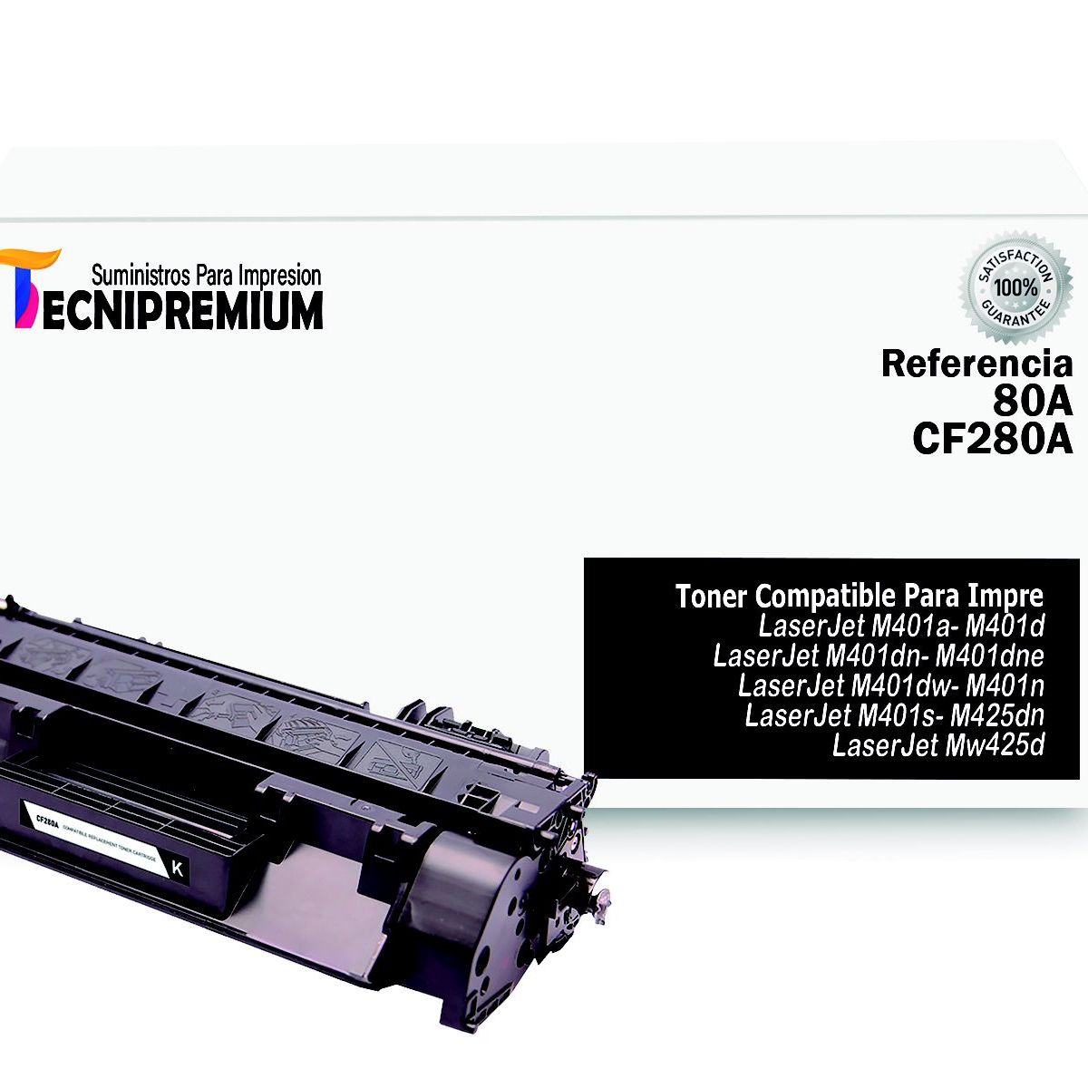 GENERICO - Toner Compatible CF280A Negro Imp LaserJet 400M401dnM401dneM401dw