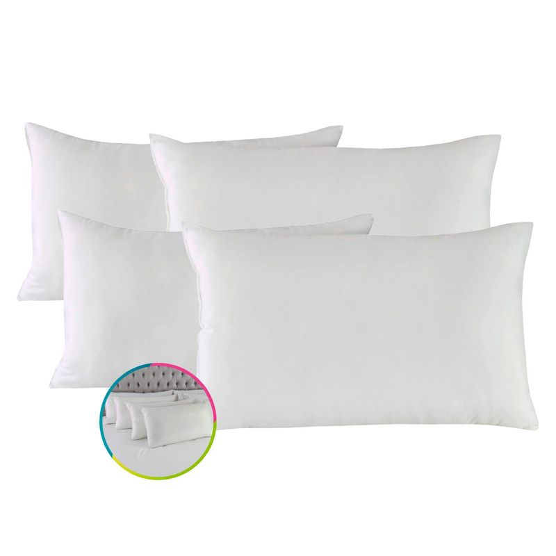 HOGARETO - Set x 4 Almohadas Siliconadas 90x50cm Hogareto Blanco.