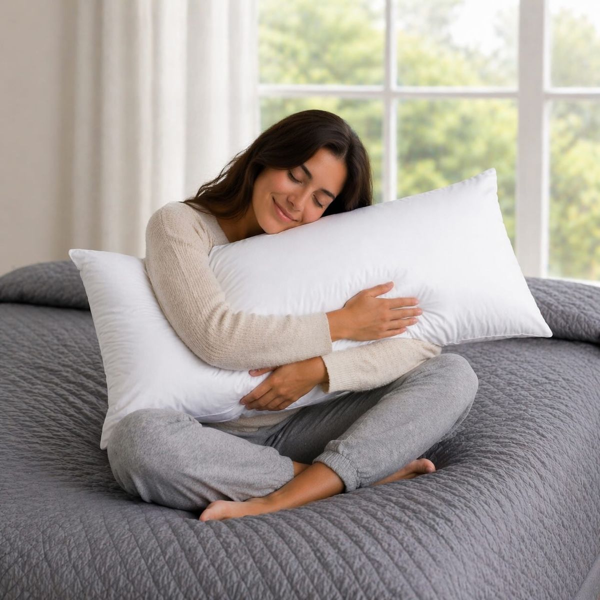 HOGARETO - Set x 4 Almohadas Siliconadas 90x50cm Hogareto Blanco