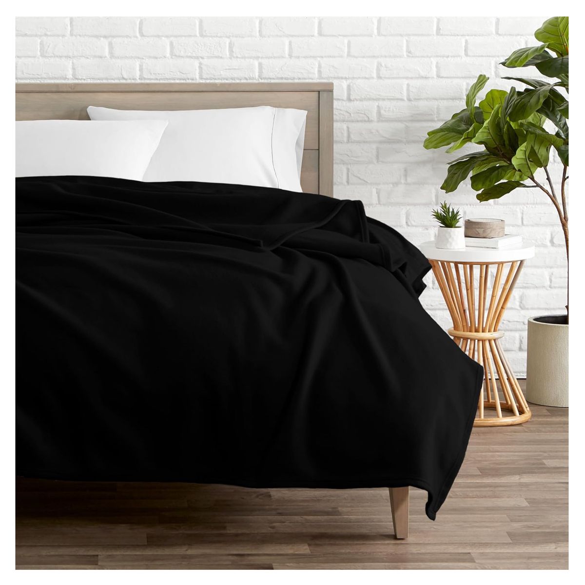 HAPPY BEAR - Cobija Termica Sencillo Poliester Negro Liso