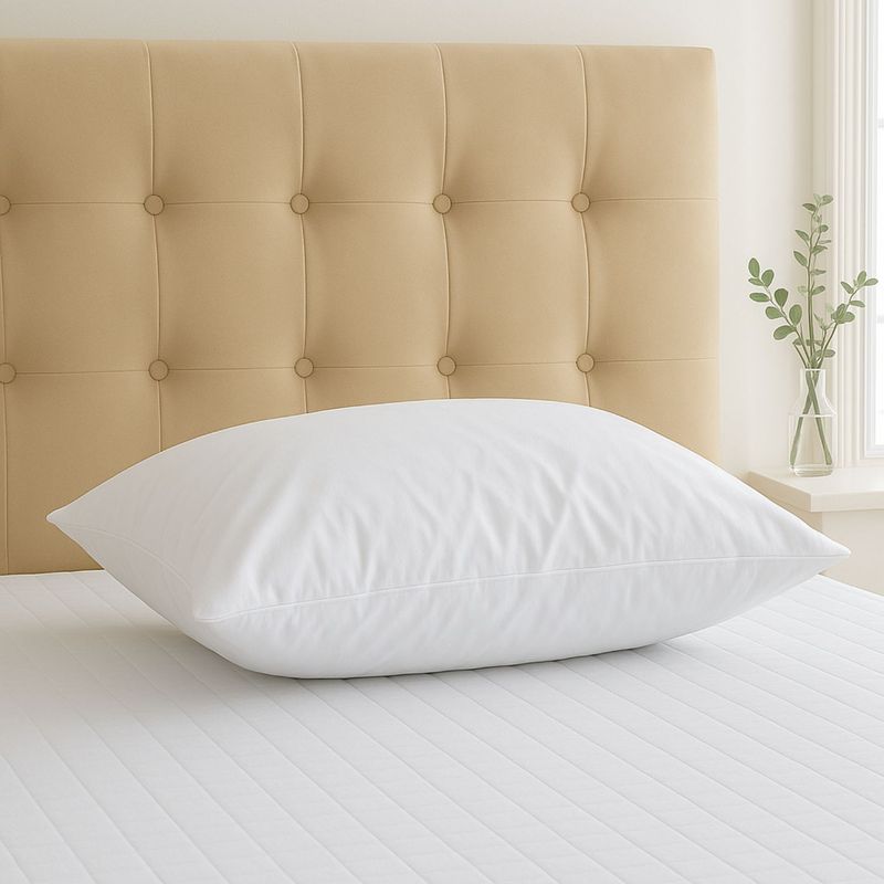 HAPPY BEAR - Almohada Hotelera 50 x 75 cm Blanco Liso Funda Cremallera
