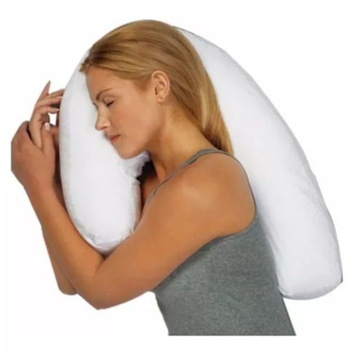 HAPPY BEAR - Almohada Antironquidos 60 x 25 cm Blanco Liso Bastón..