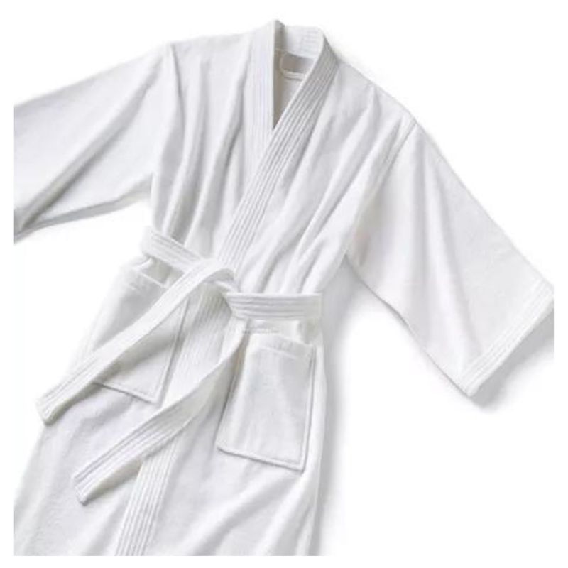 HAPPY BEAR - Bata de Baño Para Spa Soft Blanco Liso 280 Gr/Mt2.