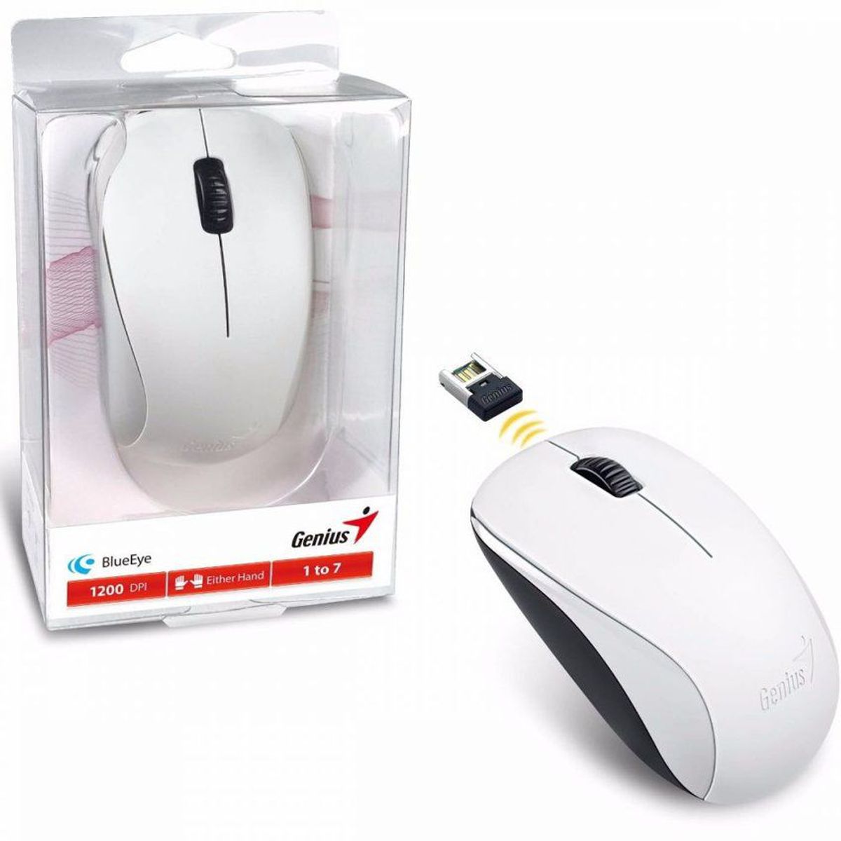 GENIUS - Mouse genius nx-7000 inalambrico blanco