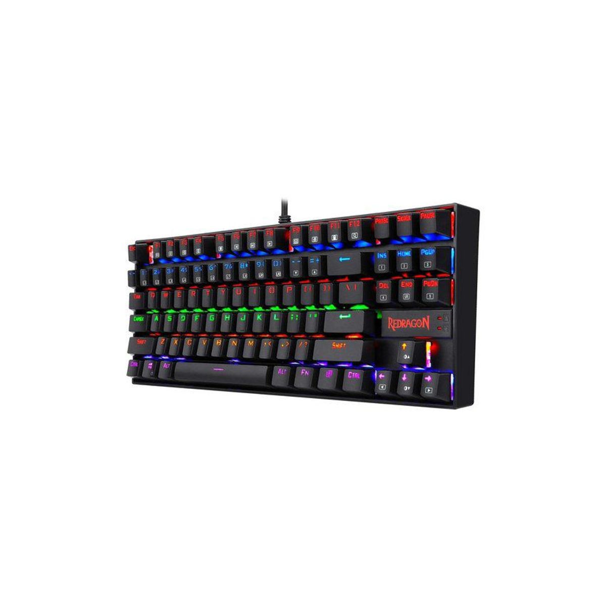 REDRAGON - Teclado redraron gamer kumara rainbow K552-KR-SP switch rojo
