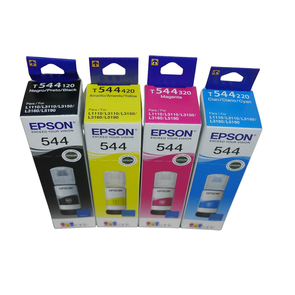 EPSON - Kit 4 Tintas 544 Originales Para Epson L3110 L3150 L1110 L3160 L5190