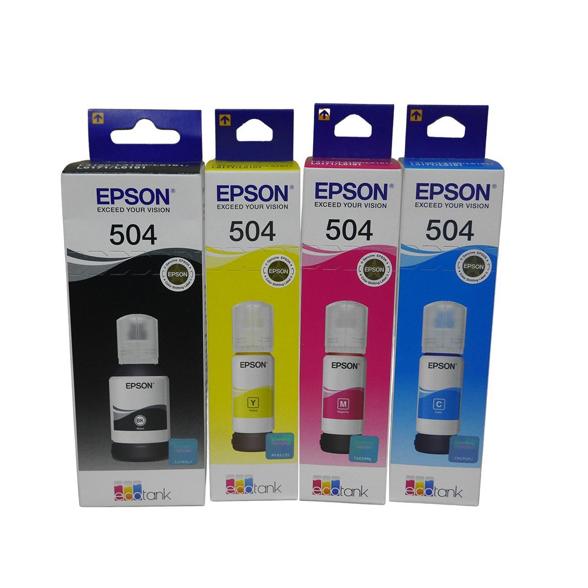 EPSON - Kit 4 Tintas 504 Originales Para Epson L4150 L4160 L6191 L6161 L6171