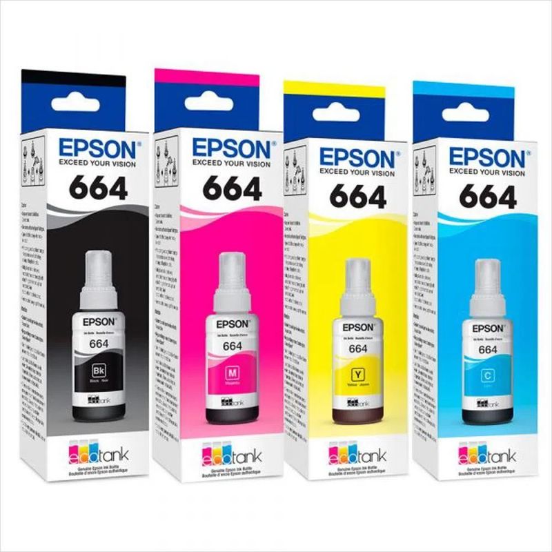 EPSON - Kit 4 Tintas 664 Originales Para Epson  L310 L200  L410 L495 L475 L565