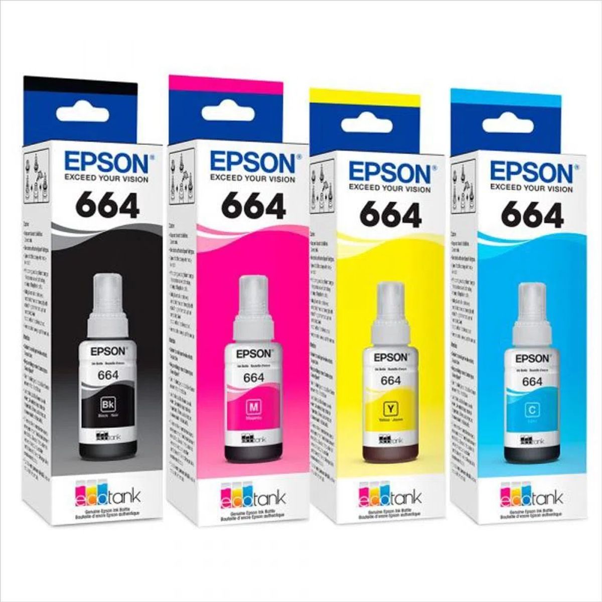 EPSON - kit 4 Tintas Originales 664 Para Epson L210 L355 L380 L395 L200 L565