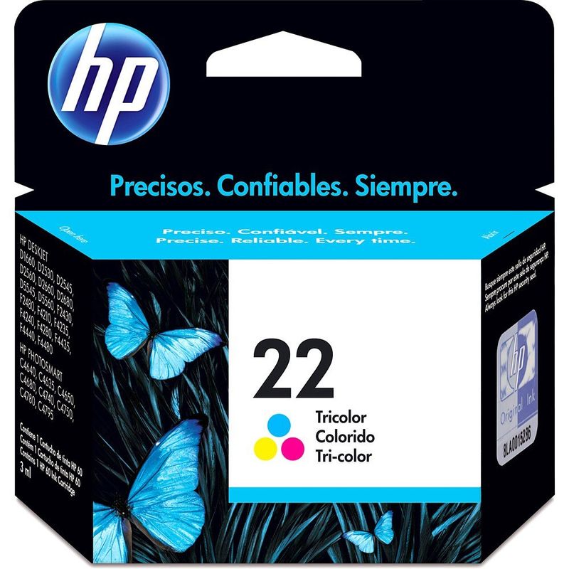 HEWLETT PACKARD - CARTUCHO ORIGINAL COLOR HP 22  Para Deskjet D1320 D1420 D1460 D1520
