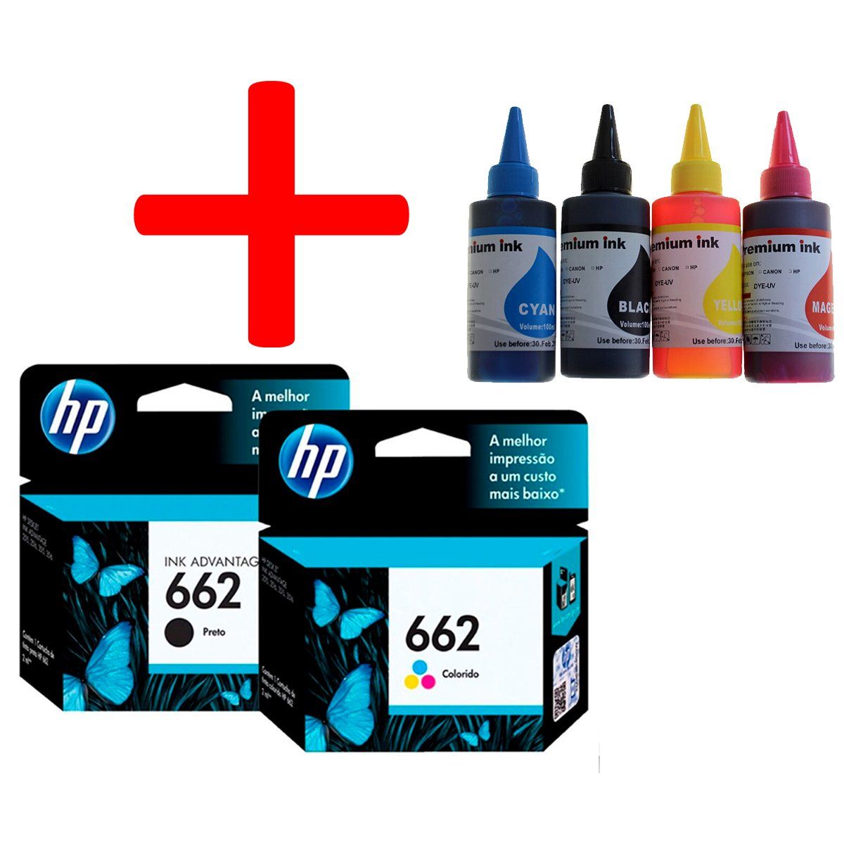 HEWLETT PACKARD - Cartuchos 662 + Tinta - Negro y Color Original Deskjet 1515 2515 2545