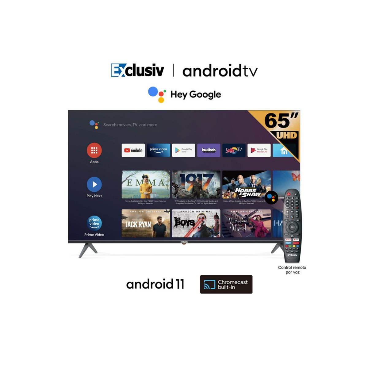 EXCLUSIV - Televisor Smart TV Exclusiv 65 pulgadas UHD 4K LED E65V2UA