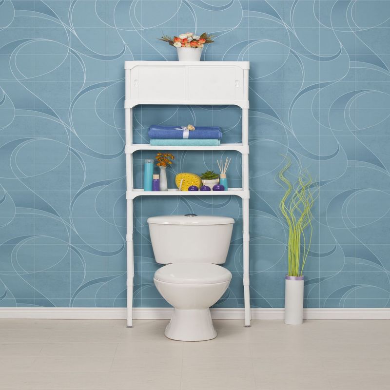 DAMECOS - Mueble Organizador De Baño Cisterna Con Gabinete Damecos