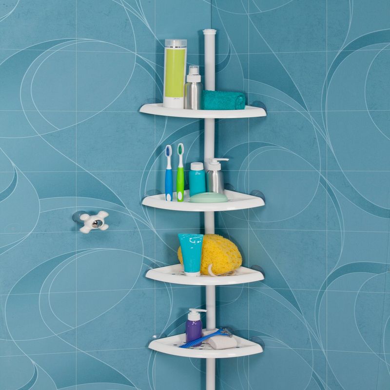 DAMECOS - Organizador Esquinero Adherente Para Baño Y Ducha Damecos