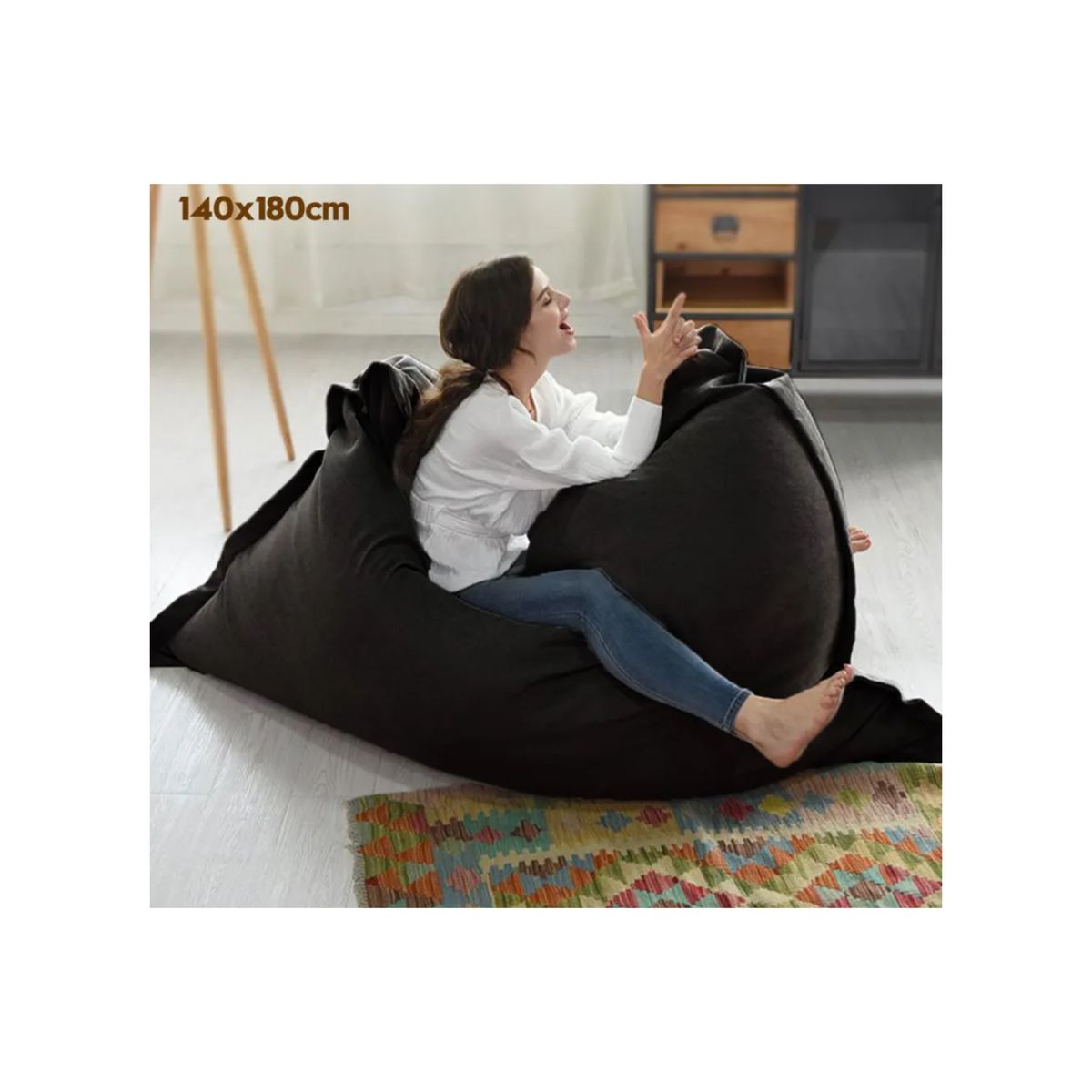 DORMIPUFF - Puff Almohadon Dormipuff Negro