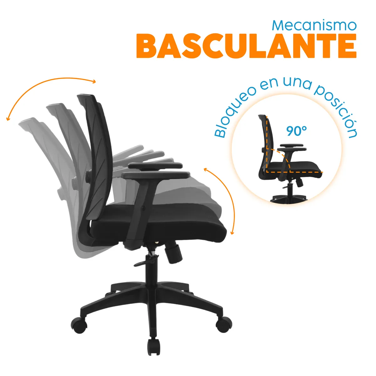 BONNO - Silla Ergonómica Niza Con Soporte Lumbar Negro